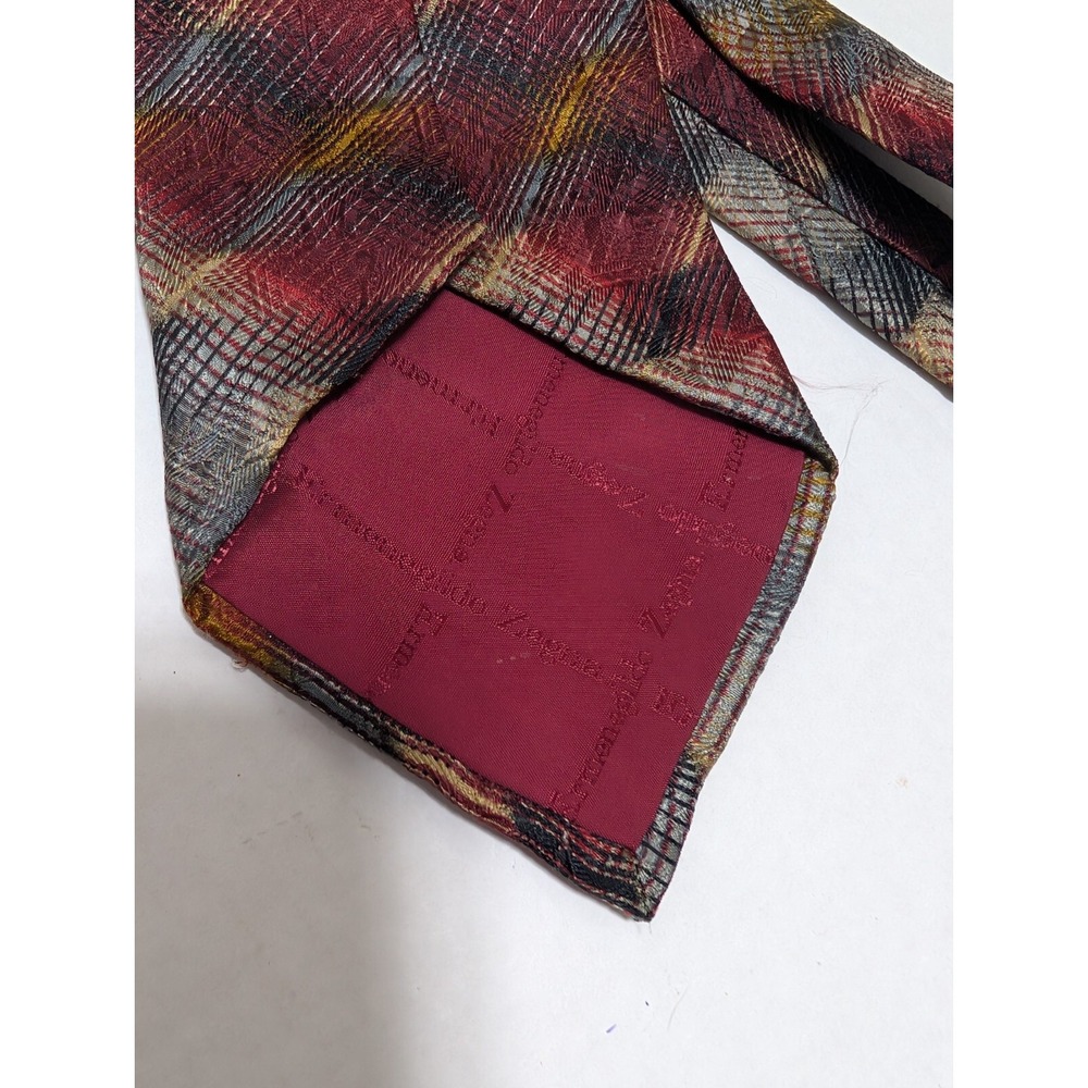 Ermenegildo Zegna 100% Silk Necktie Multicolor Geometric All Over Italy 58" - Picture 7 of 9
